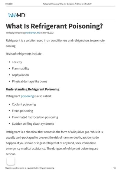 breathing freon symptoms|Refrigerant Poisoning: Symptoms, Treatments, and。